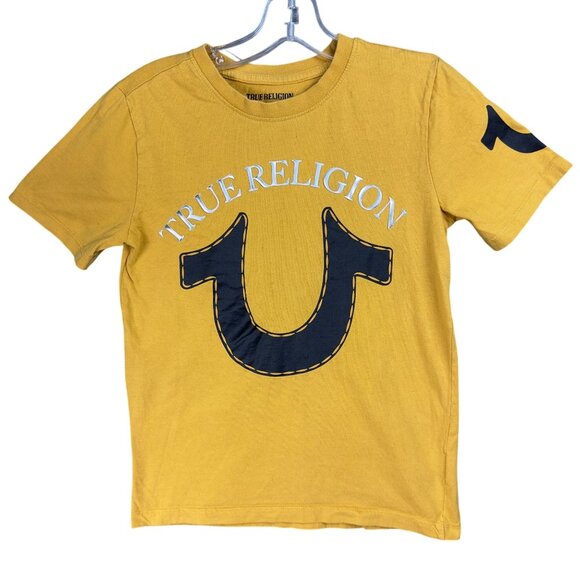 True Religion Gold Graphic T-Shirt Kids M 100% Cotton Casual Short Sleeve - Picture 1 of 9